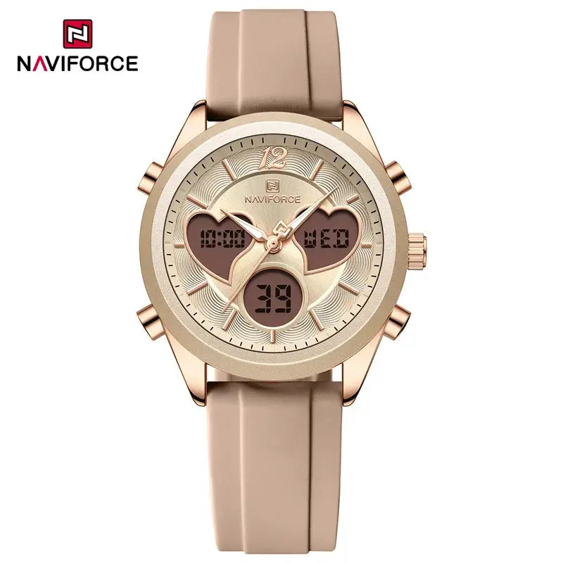 Heart Shape Watch – Dual Display Analog-Digital by Adornity