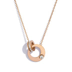 Dual Hoop Pendant Necklace for Women - Hypoallergenic Stainless Steel with Cubic Zirconia, Elegant Jewelry for Daily Wear &Gift by Adornity
