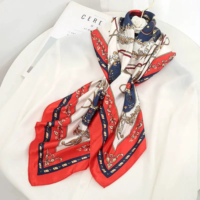 Elegant Silk Square Scarf – Satin 90x90 cm by Adornity