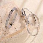 Elegant Nail Stainless Steel Stacked Bracelets for Women Luxurious Fashionable Jewelry for Parties Banquets by Hegichi