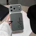 Personalized Signature Customized Name Letters Luxury Football Texture Faux Leather Phone Case Compatible With IPhone 17 Pro Max by Hegichi