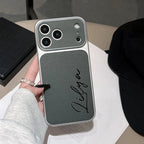 Personalized Signature Customized Name Letters Luxury Football Texture Faux Leather Phone Case Compatible With IPhone 17 Pro Max by Hegichi