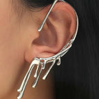 2026 Punk Gothic Silver Color Skeleton Spike Ear Clip for Women Men Hip Hop Metal Thorn Without Piercing Ear Cuff Jewelry Gift by Adornity