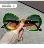 Y2K Oversized Sunglasses – Fashion Sunglasses with Green Jelly Frame & Anti-Reflective Lenses by Adornity
