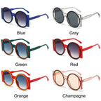 Fashion Oversized Round Sunglasses Women Contrast Color Shades UV400 Retro Unique Men Trending Gradient Cycling Sun Glasses by Hegichi