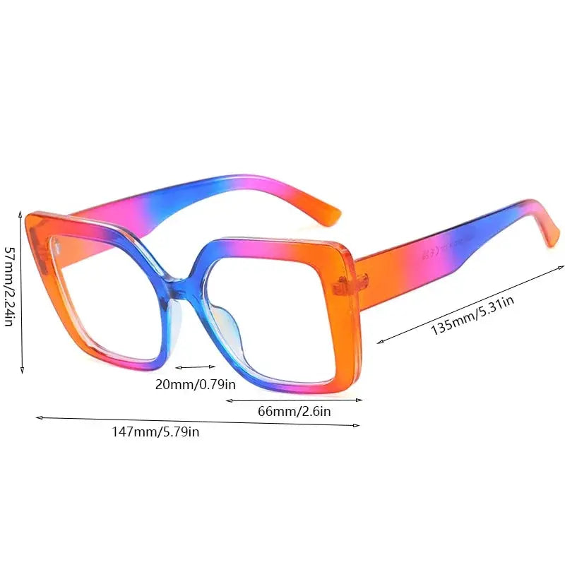 KAMMPT Fashion Square Glasses Women Stylish Oversize MultiColor Glasses Frames Trendy Brand Design Eyeglasses for Decoration by Hegichi