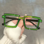 Anime Cosplay Glasses - Square Frame Clear Lens Candy Color Eyewear For Men & Women by Adornity
