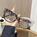 Cat Eye Glasses - Retro Style Color Block Glasses with Blue Light Blocking by Adornity
