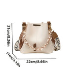 New Fashion Women's Shoulder Bag Large Capacity Ribbon Chain Bucket Bag Crossbody Bag Daily Commuting by Hegichi