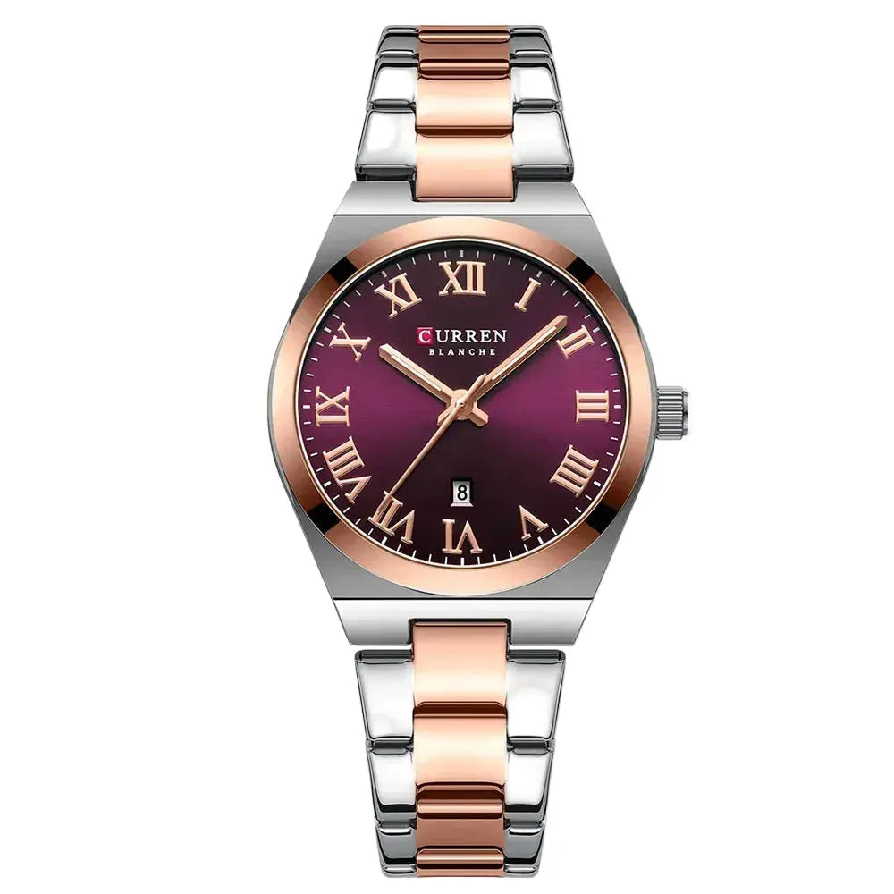 Women Stainless Steel Watch - Waterproof Analog Bracelet With Date Display by Adornity