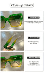 Chic Square Frame Sunglasses – Gradient Lenses UV400 by Adornity