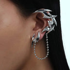 2026 Punk Gothic Silver Color Skeleton Spike Ear Clip for Women Men Hip Hop Metal Thorn Without Piercing Ear Cuff Jewelry Gift by Adornity