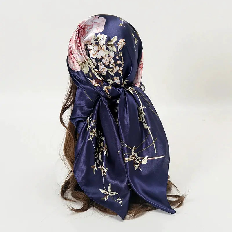 Elegant Silk Square Scarf – Satin 90x90 cm by Adornity
