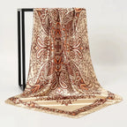 Elegant Silk Square Scarf – Satin 90x90 cm by Adornity