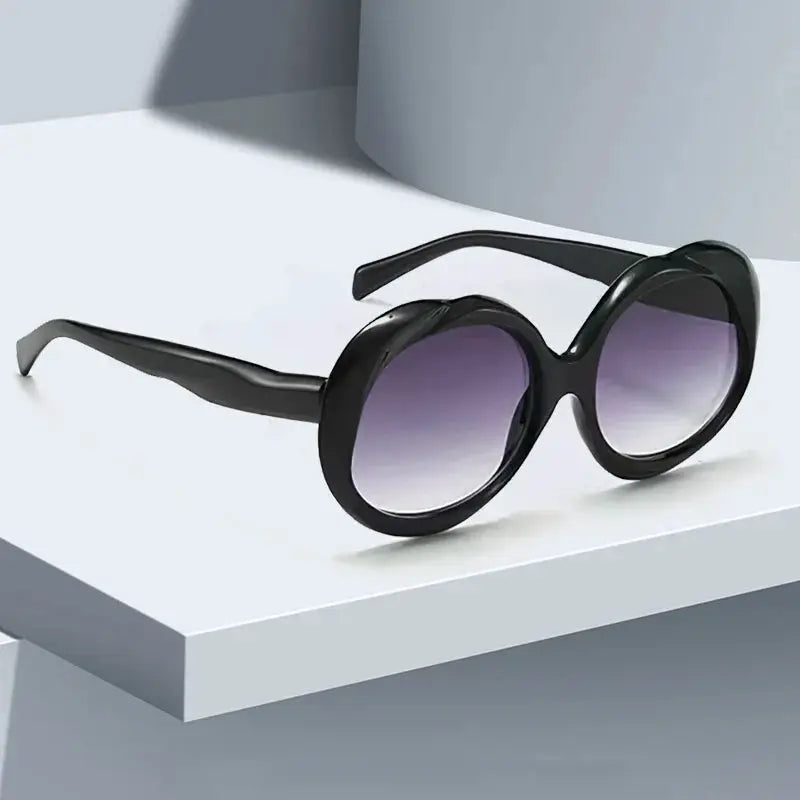 Retro Oval Sunglasses - Metal Frame Women Fashion Shades With UV400 Protection by Adornity