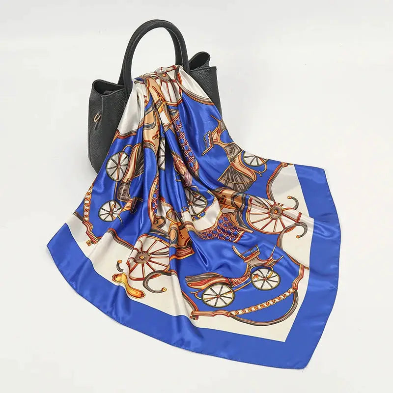 Elegant Silk Square Scarf – Satin 90x90 cm by Adornity