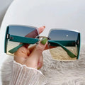 Black Square Sunglasses – Korean Style Classic Big Shades with UV Protection by Adornity