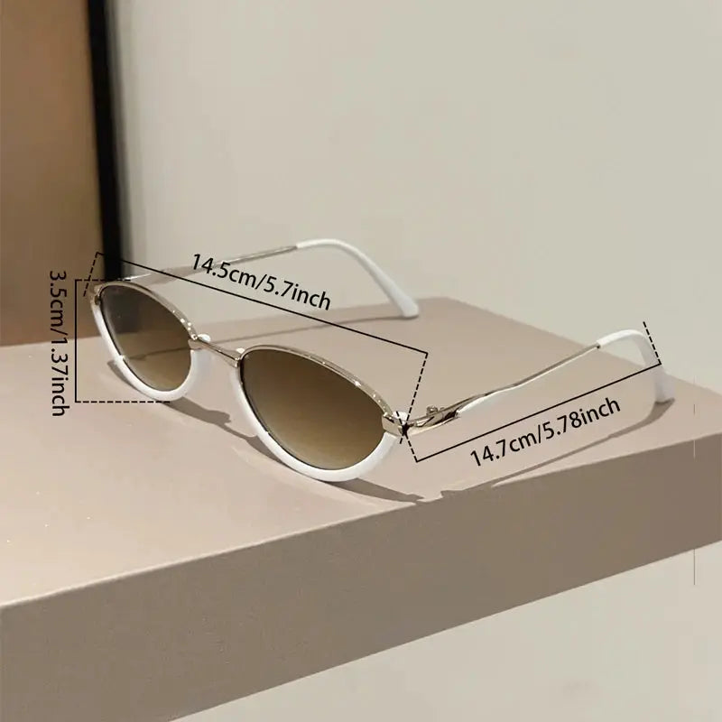 KAMMPT Oval Vintage Sunglasses Women Stylish Gradient Multi-color Casual Decor Shades 2025 New Trendy Brand Design Sun Glasses by Hegichi
