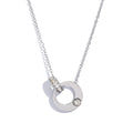 Dual Hoop Pendant Necklace for Women - Hypoallergenic Stainless Steel with Cubic Zirconia, Elegant Jewelry for Daily Wear &Gift by Adornity