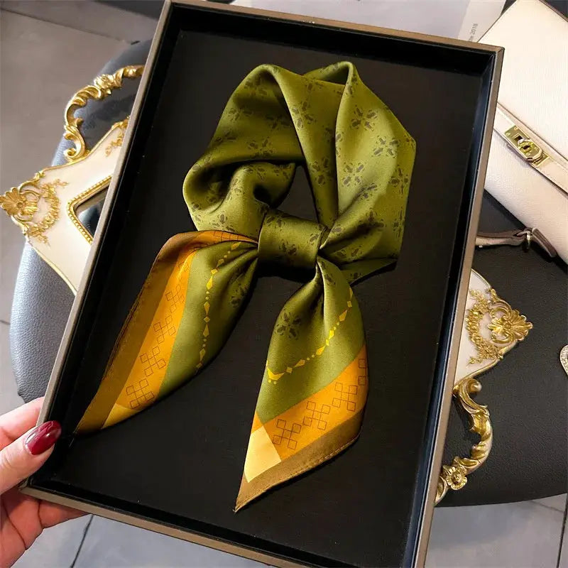 Silk Plaid Scarf – Timeless 70x70 Wrap by Adornity