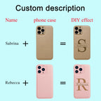 Personalized Customized Initials Name Case For iPhone 17 16 15 14 13 12 11 Pro Max Plus Big Letter Laser Engraving Leather Cover by Hegichi