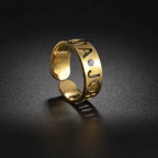  Personalized Custom Names Rings Stainless Steel for Couple Wedding Letter Circle Adjustable Open Size Jewelry Gifts by Hegichi
