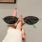 KAMMPT Oval Vintage Sunglasses Women Stylish Gradient Multi-color Casual Decor Shades 2025 New Trendy Brand Design Sun Glasses by Hegichi