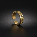  Personalized Custom Names Rings Stainless Steel for Couple Wedding Letter Circle Adjustable Open Size Jewelry Gifts by Hegichi