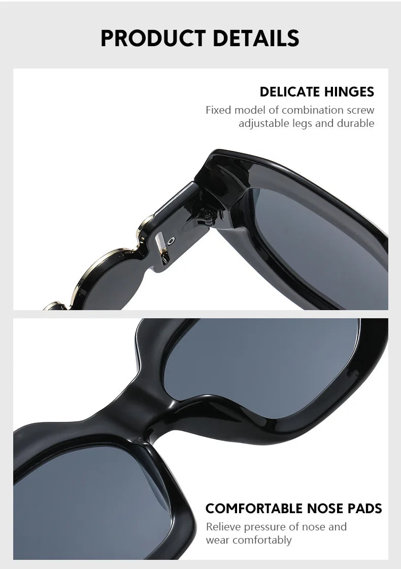 Oversized Rectangle Sunglasses – Vintage Frame by Adornity