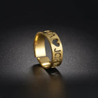  Personalized Custom Names Rings Stainless Steel for Couple Wedding Letter Circle Adjustable Open Size Jewelry Gifts by Hegichi