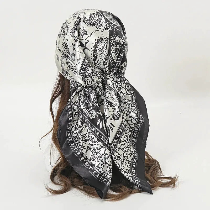 Elegant Silk Square Scarf – Satin 90x90 cm by Adornity