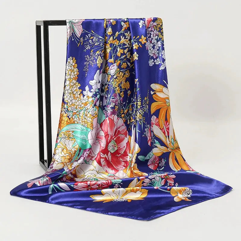 Elegant Silk Square Scarf – Satin 90x90 cm by Adornity