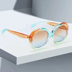 Retro Oval Sunglasses - Metal Frame Women Fashion Shades With UV400 Protection by Adornity