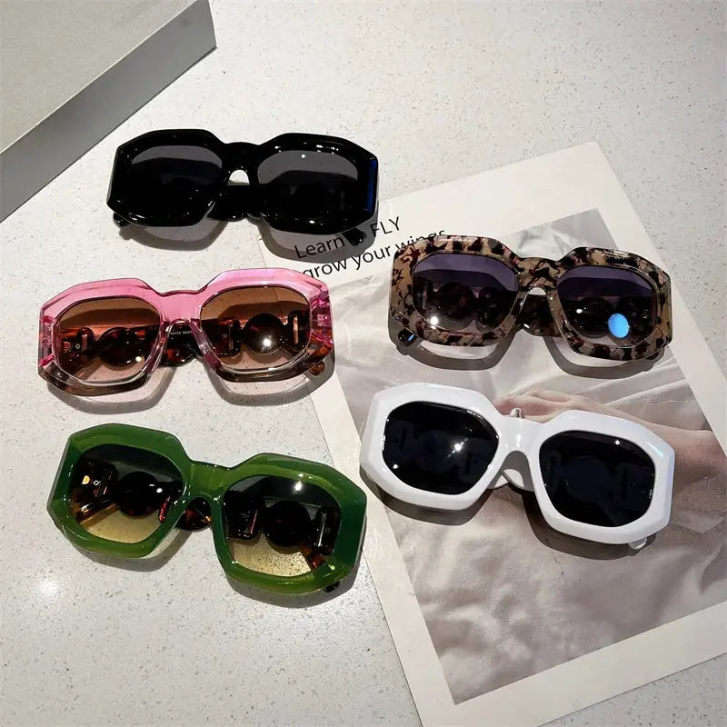 Oversized Rectangle Sunglasses – Vintage Frame by Adornity