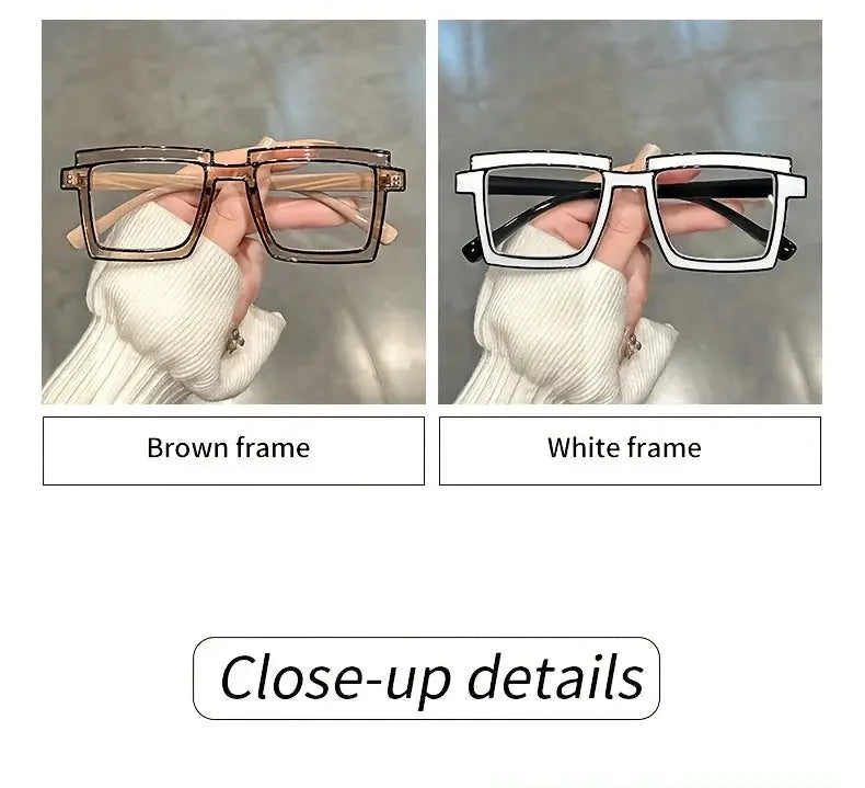 Anime Cosplay Glasses - Square Frame Clear Lens Candy Color Eyewear For Men & Women by Adornity