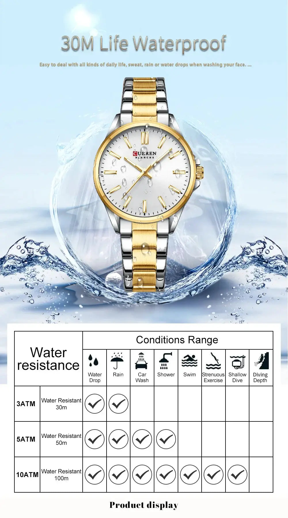Classic Stainless Steel Watch – Quartz Luminous by Adornity