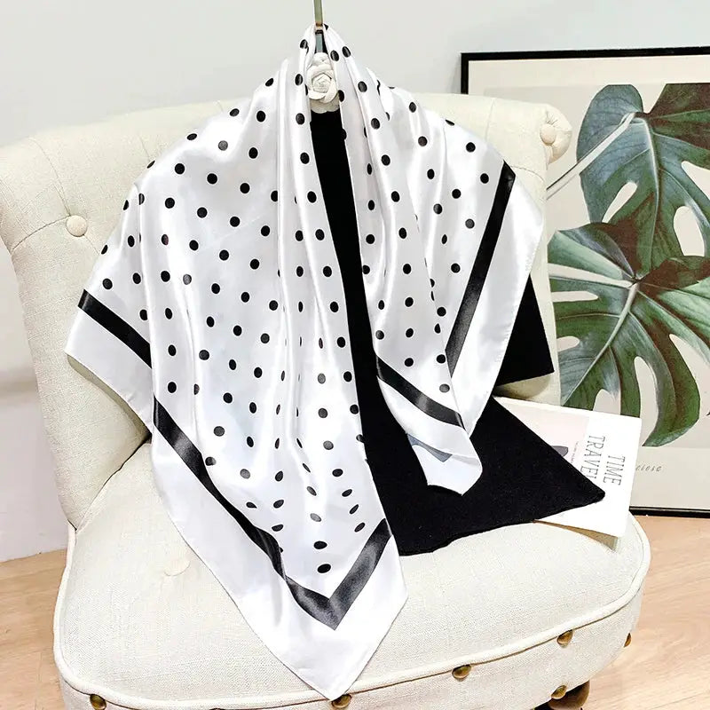 Elegant Silk Square Scarf – Satin 90x90 cm by Adornity