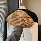 Summer New Straw Weaving Crossbody Bag Fashionable and Casual Shell Bag Women's Shoulder Bag with Excellent Texture by Hegichi