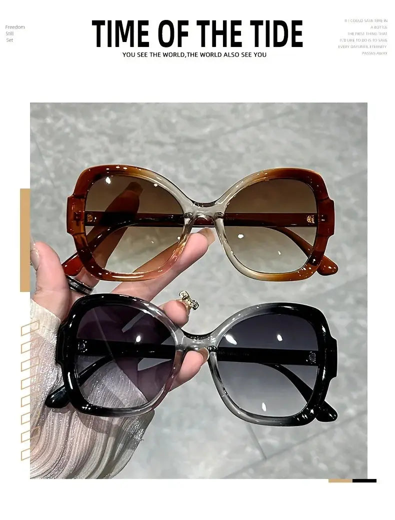 Y2K Oversized Sunglasses – Fashion Sunglasses with Green Jelly Frame & Anti-Reflective Lenses by Adornity