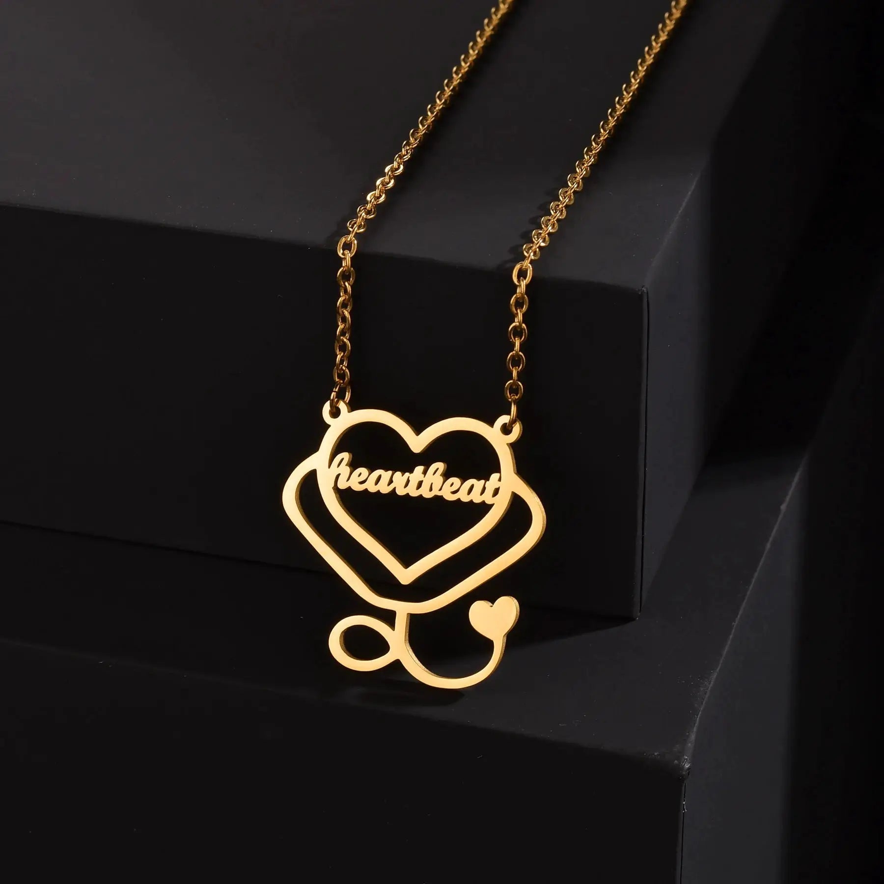 Atoztide Personalized Custom Rose Heart Name Necklaces for Women Stainless Steel Pendant Choker Link Chain Birthday Jewelry Gift by Hegichi