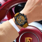 POEDAGAR Luxury Top Men Wristwatch Quartz Original Leather Men's Watches Date Chronograph Waterproof Luminous Man Watch Male+Box by Adornity