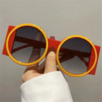 Fashion Oversized Round Sunglasses Women Contrast Color Shades UV400 Retro Unique Men Trending Gradient Cycling Sun Glasses by Hegichi