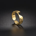  Personalized Custom Names Rings Stainless Steel for Couple Wedding Letter Circle Adjustable Open Size Jewelry Gifts by Hegichi