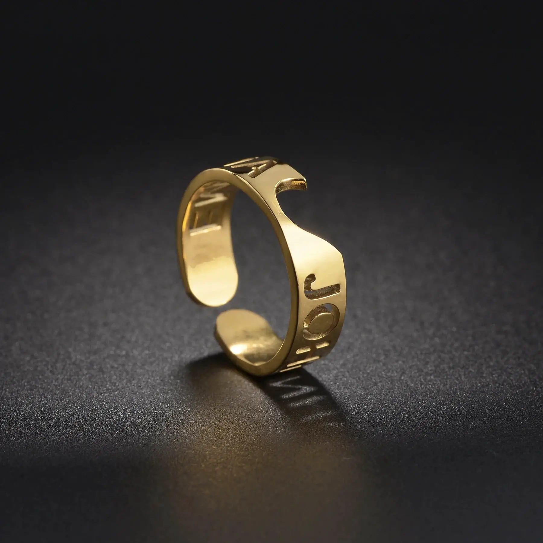  Personalized Custom Names Rings Stainless Steel for Couple Wedding Letter Circle Adjustable Open Size Jewelry Gifts by Hegichi