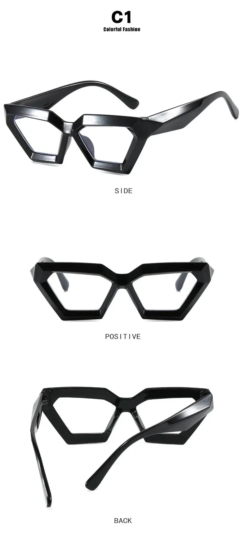 Diamond Shape Blue Light Glasses – Bold Frame by Adornity