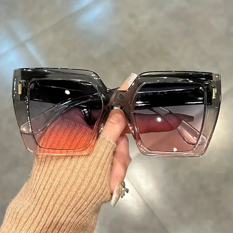 Chic Square Frame Sunglasses – Gradient Lenses UV400 by Adornity