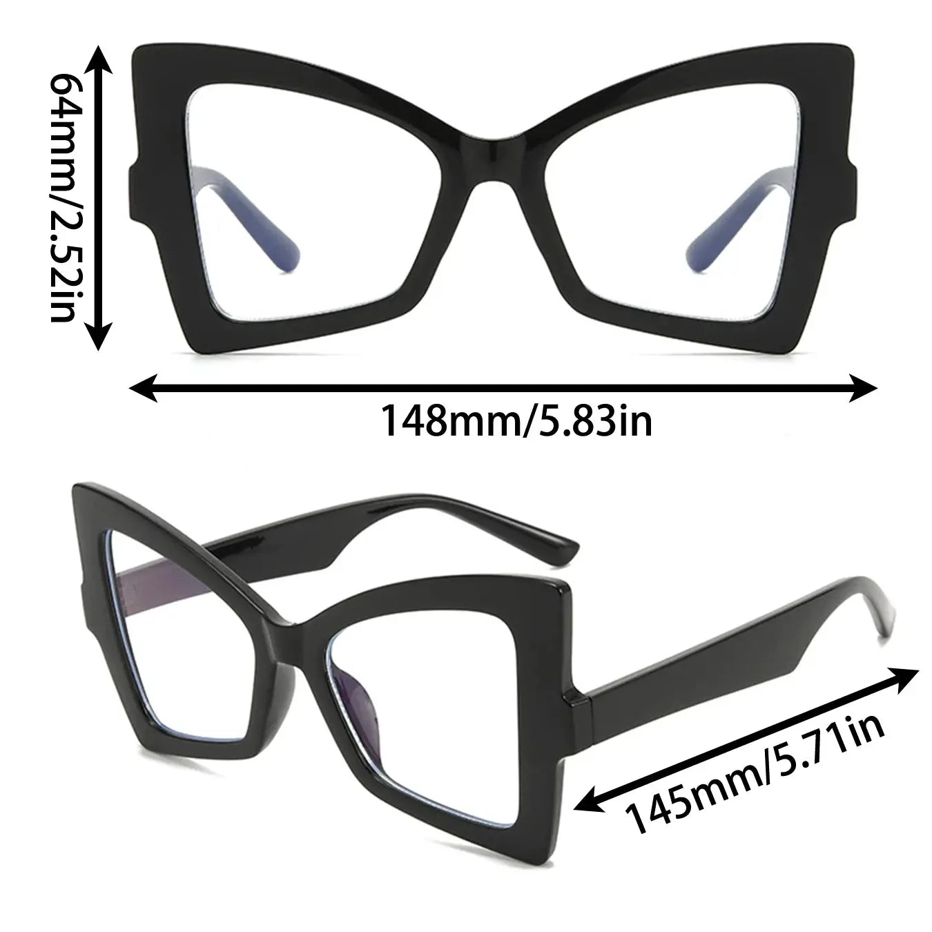 Oversized Cat-Eye Sunglasses – Contrast Frame by Adornity