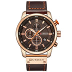 CURREN 8291 Mens Quartz Chronograph Watch Casual Leather Military Sport Fashion Gentleman Wristwatch by Adornity