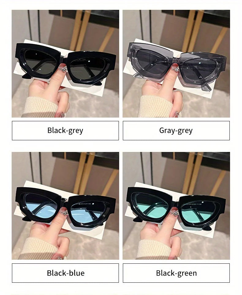 Glam Cat Eye Sunglasses – Thick Frame Gradient UV400 by Adornity