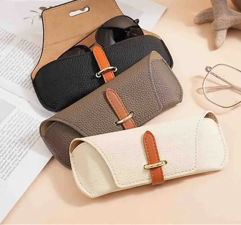 KLASSNUM Luxury Leather Reading Glasses Bags Woman MEn Portable Protective Travel Sunglasses Case Fashion Eyewear Protector by Hegichi
